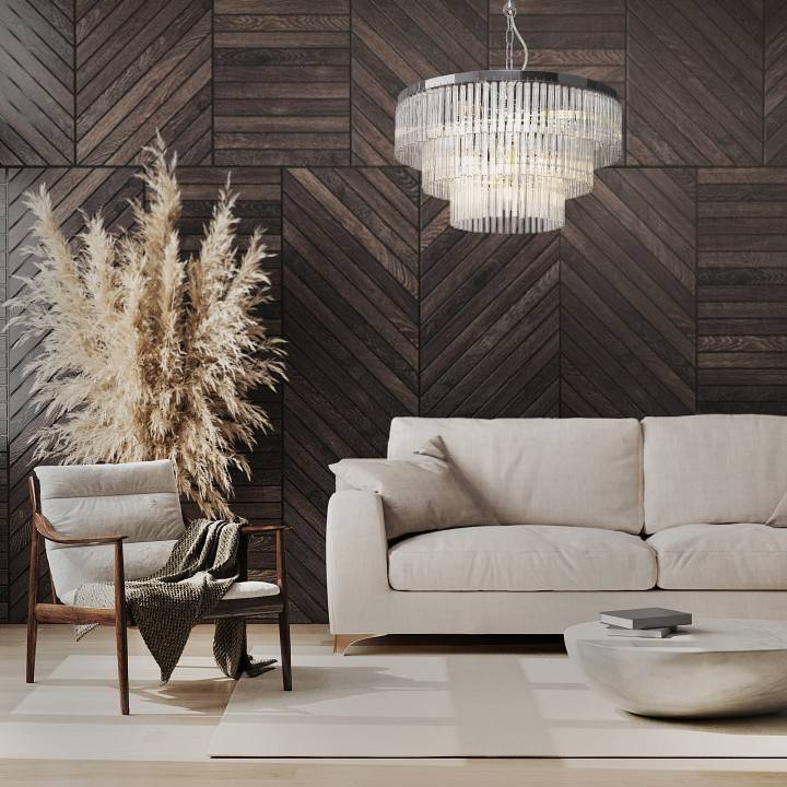 Подвесная люстра Maytoni Colonne 9 ламп Хром MOD093PL-09CH