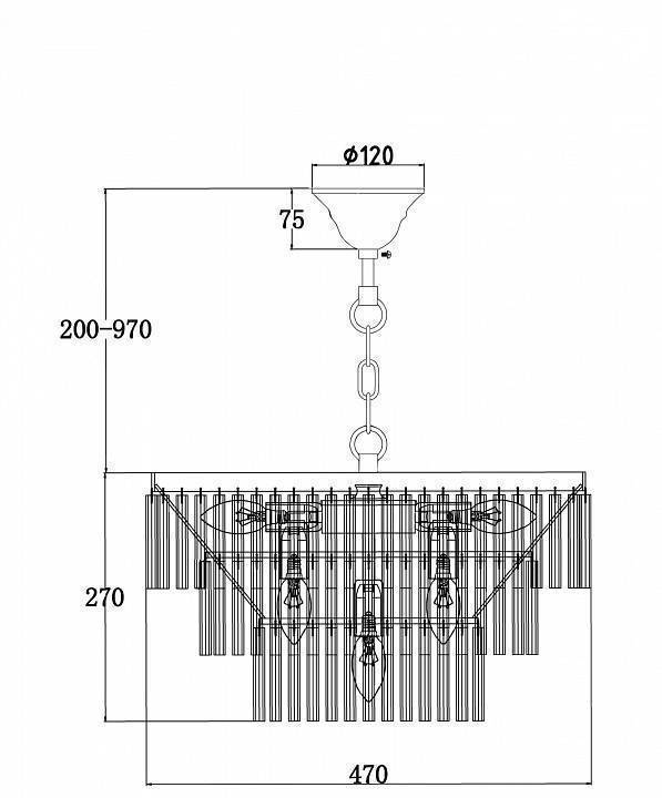 Подвесная люстра Maytoni Colonne 9 ламп Хром MOD093PL-09CH