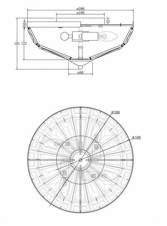Накладной светильник Maytoni Facet MOD094CL-04CH