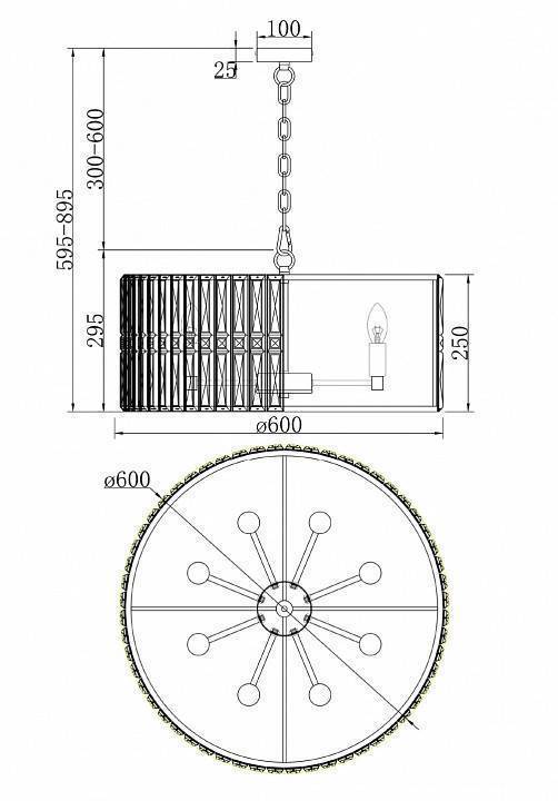 Подвесной светильник Maytoni Facet 8 ламп хром MOD094PL-08CH