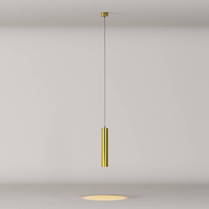 Подвесной светодиодный светильник Maytoni Focus LED 12 Вт 3000 К белый с латунью P072PL-L12W3K-BS