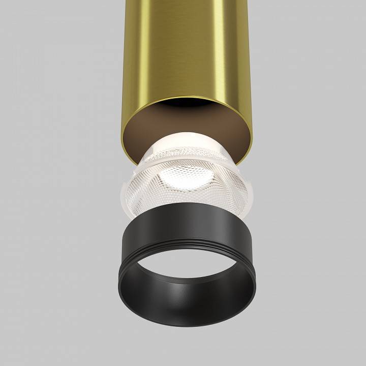 Подвесной светодиодный светильник Maytoni Focus LED 12 Вт 3000 К белый с латунью P072PL-L12W3K-BS