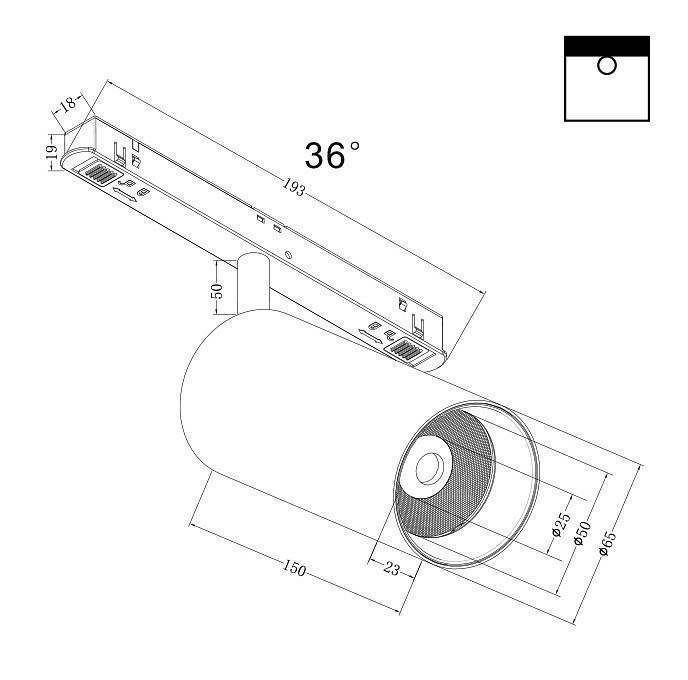 Трековый светильник Maytoni Focus LED 20 Вт 3000 K TR032-4-20W3K-M-DS-B