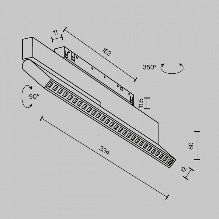 Накладной светильник Maytoni Technical Points Rot TR242-2-12W4K-B