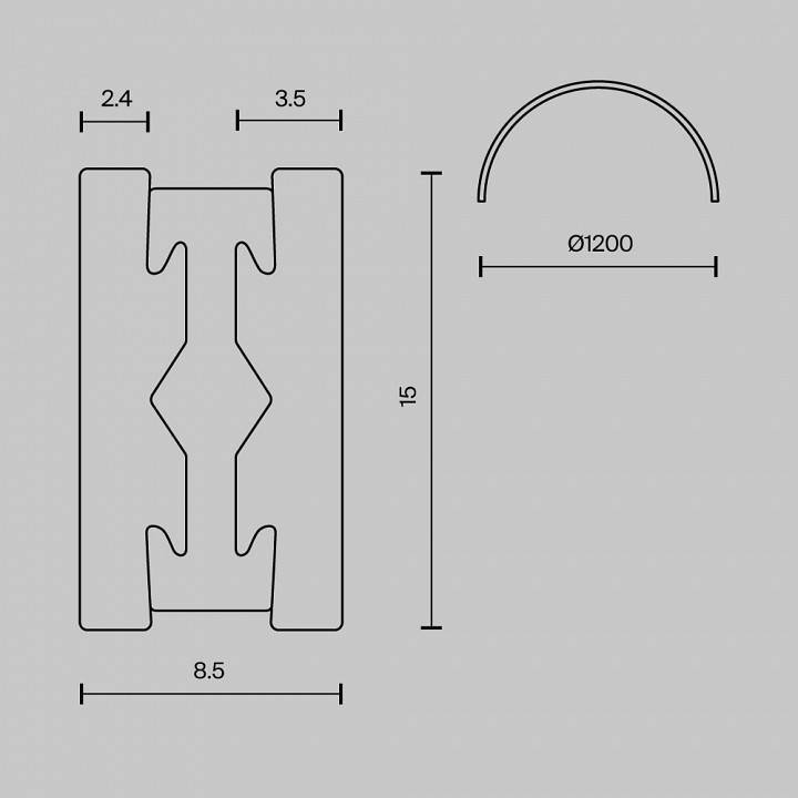 Трек накладной Maytoni Busbar trunkings Flarity TRX154-2SR-D1200-BS