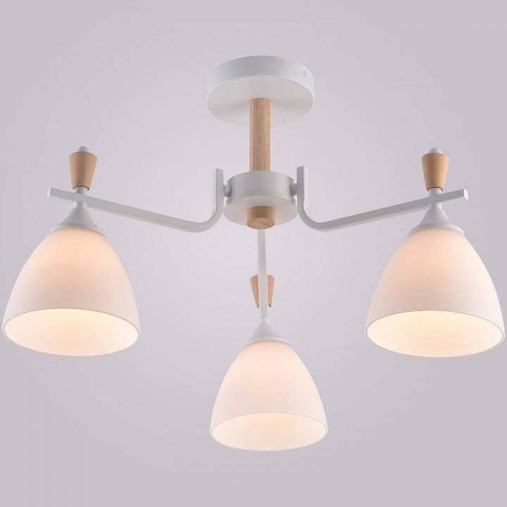 Люстра на штанге Reluce 01622 3 лампы 01622-0.3-03 WH+WOOD