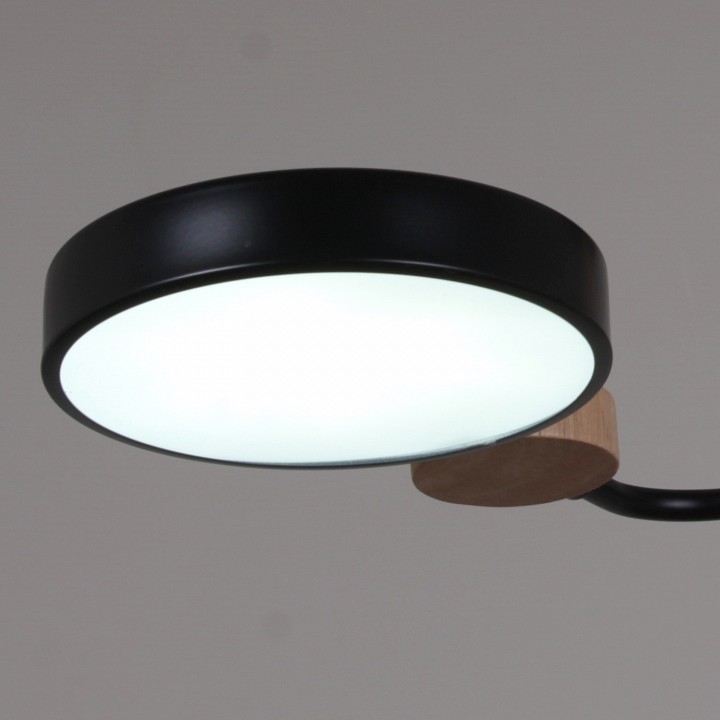 Люстра на штанге De Markt 03326-0.3-03 3 лампы черный дерево 03326-0.3-03 BK+WOOD