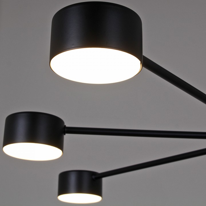 Люстра на штанге De Markt 03735-0.3-07 7 ламп черный GX53 03735-0.3-07 BK GX53