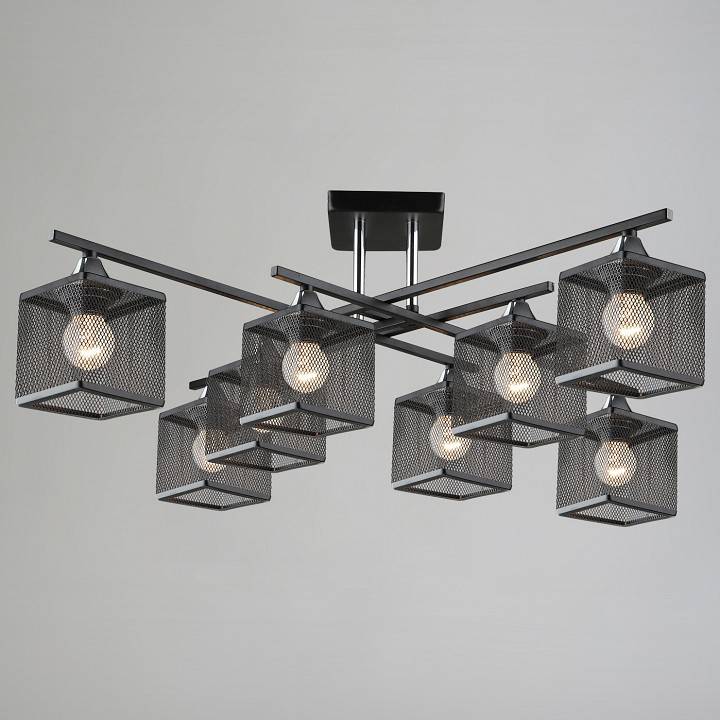 Люстра на штанге Reluce 05986 8 ламп 05986-0.3-08 BK+CR