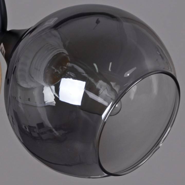 Люстра на штанге De Markt 06780-0.3-05 5xE27 черный/дерево 06780-0.3-05 BK+WOOD