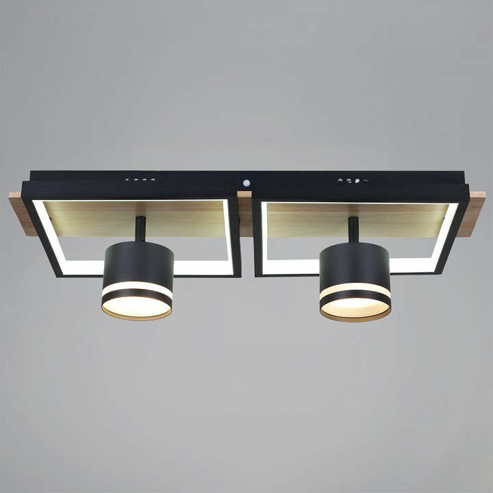 Накладной светильник De Markt Ракурс BK+WOOD 19560-0.3-2+2 BK+WOOD