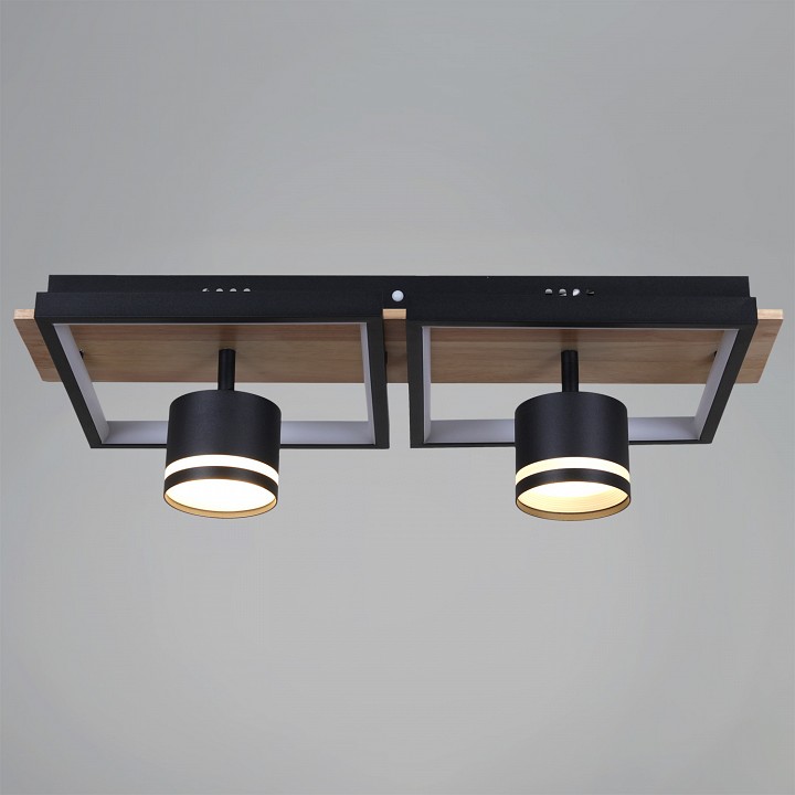 Накладной светильник De Markt Ракурс BK+WOOD 19560-0.3-2+2 BK+WOOD