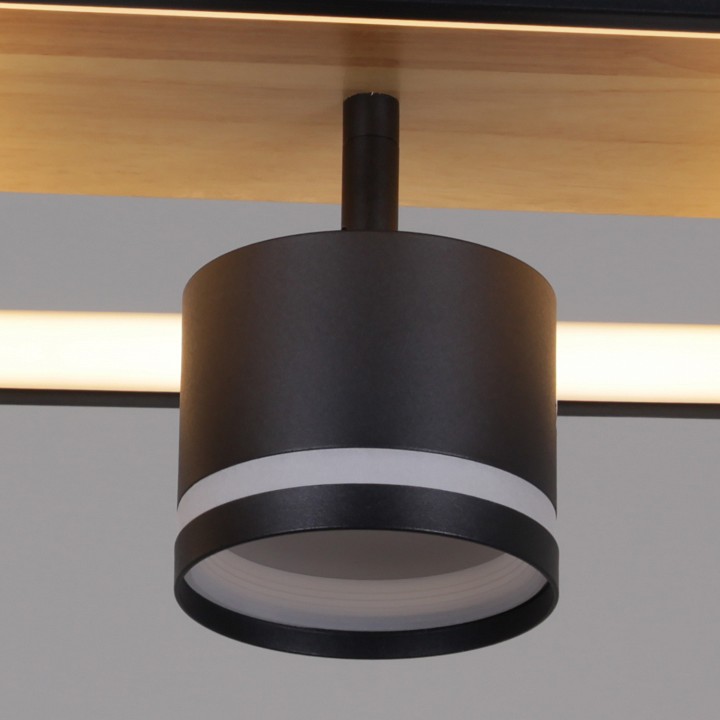 Накладной светильник De Markt Ракурс BK+WOOD 19560-0.3-2+2 BK+WOOD