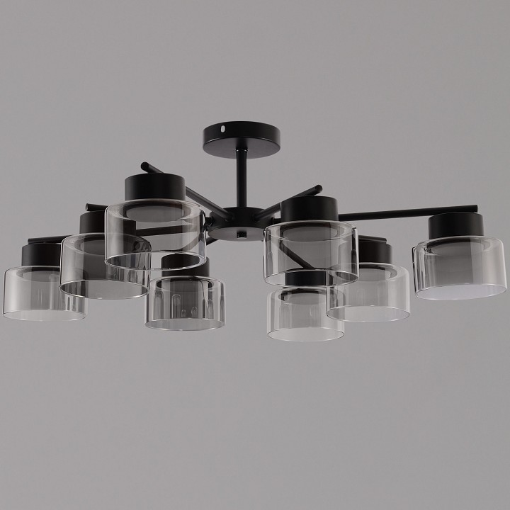 Люстра на штанге De City 47010-0.3-08 BK 8 ламп 47010-0.3-08 BK