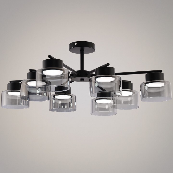 Люстра на штанге De City 47010-0.3-08 BK 8 ламп 47010-0.3-08 BK