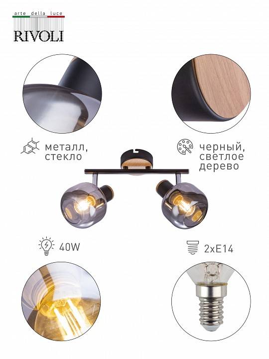 Спот Rivoli Dorkas 2хE14 Б0047097