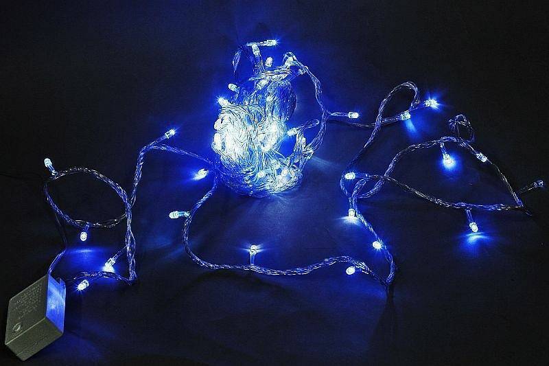 Гирлянда нить Sneha A-001 100 LED 10 м синий свет A-001 LED BL