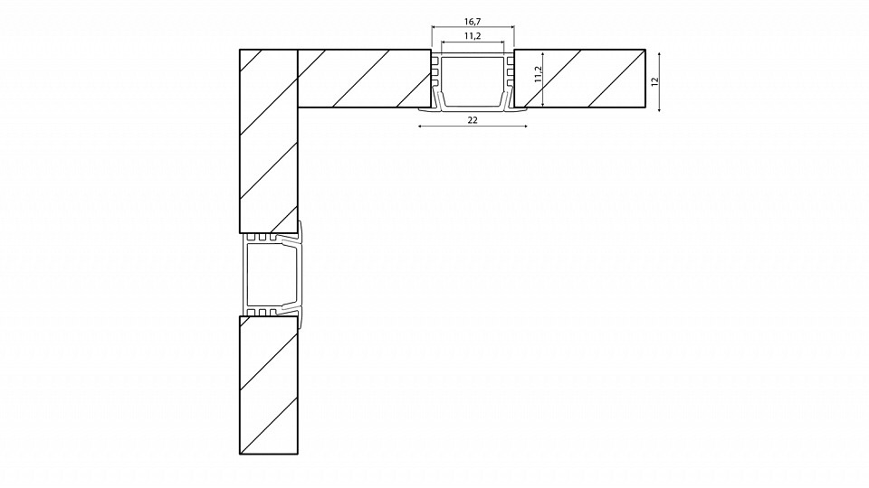 Профиль алюминиевый встраиваемый SWG RC-2212
