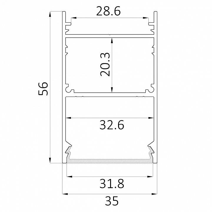 Светильник светодиодный накладной Dekraft 6063 LINE 3556 18 Вт 4000 К 600 мм белый 0412620