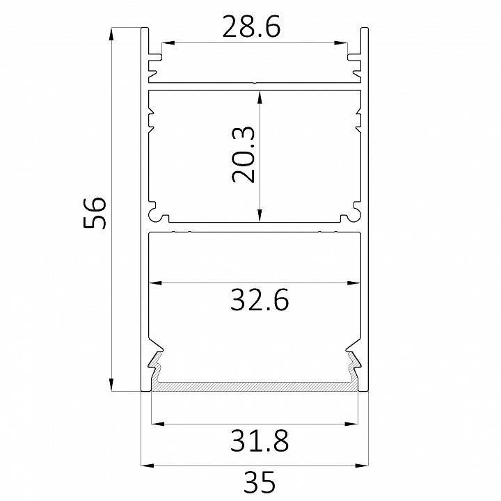 Светильник светодиодный накладной Dekraft 6063 LINE 3556 18 Вт 6000 К 600 мм белый 0412621