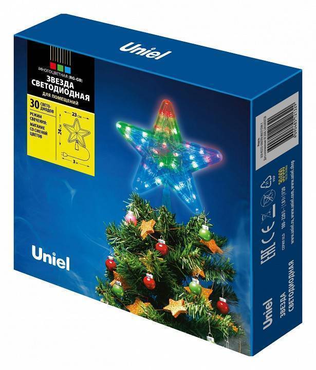 Верхушка на елку Uniel Звезда-1 UL-00005492