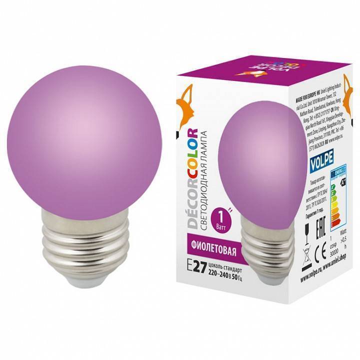 Лампа светодиодная Volpe Sky E27 1 Вт оранжевая UL-00005652