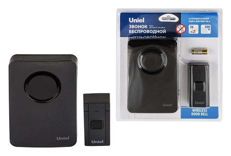 Звонок беспроводной Uniel UDB-014W черный UL-00006433