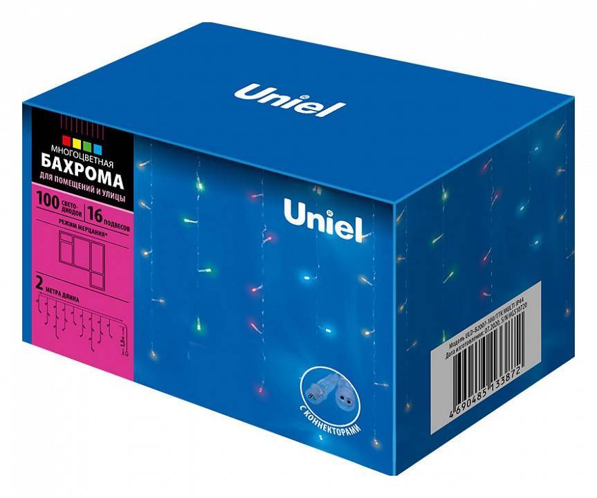 Бахрома световая Uniel ULD-B2007-100/DTA BLUE/WHITE IP44 UL-00007208