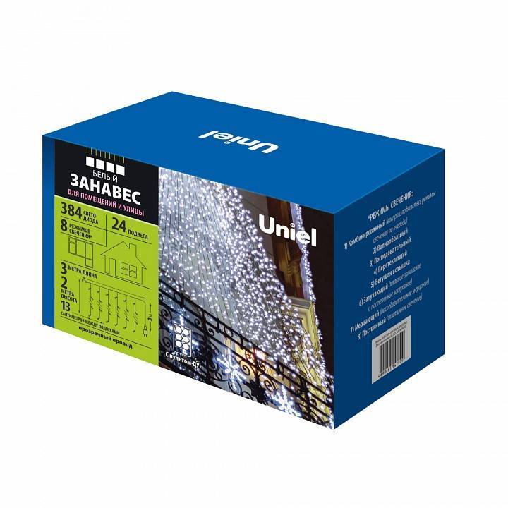Гирлянда-занавес Uniel ULD-C3020-384/DTA/RC WHITE 3x2 м IP44 UL-00008562