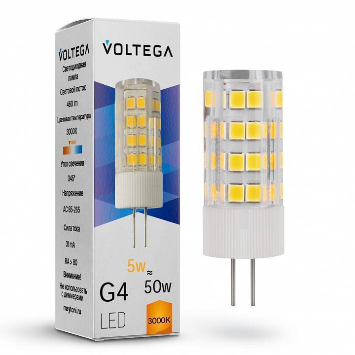 Лампа светодиодная Voltega Simple Capsule G4 5 Вт 3000 K 7183