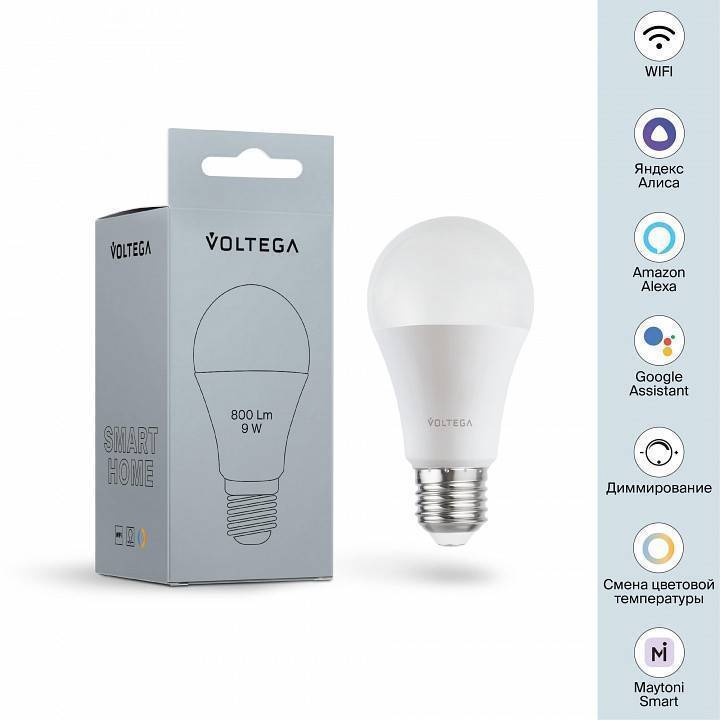 Лампа светодиодная с управлением через Wi-Fi Voltega Wi-Fi bulbs 2429
