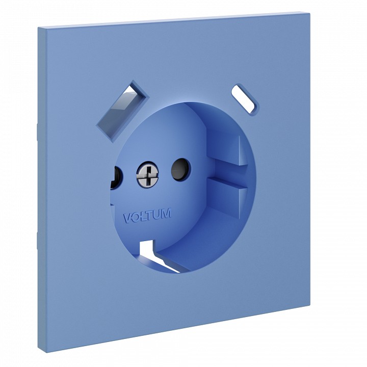 Накладка для розетки с заземлением и со шторками и 2хUSB type A и C Voltum S70 VLS001015