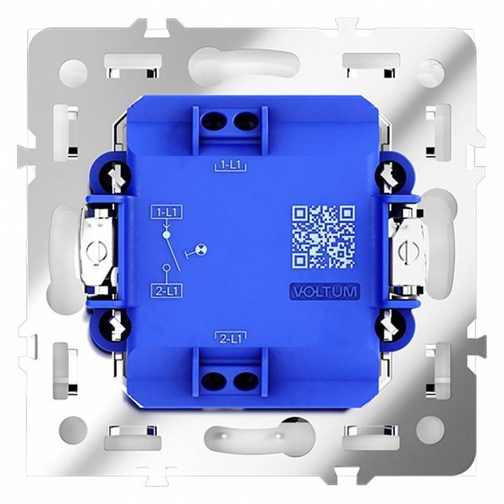 Выключатель одноклавишный с подсветкой без рамки Voltum S70 VLS010201