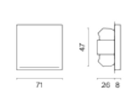 Выключатель одноклавишный с подсветкой без рамки Voltum S70 VLS010204