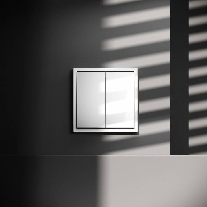 Выключатель проходной двухклавишный без рамки Voltum S70 VLS020301