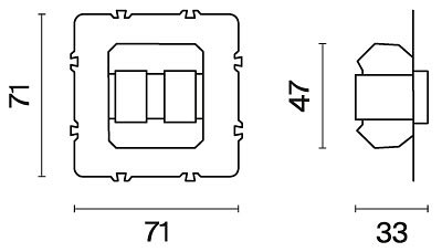 Механизм выключателя двухклавишного Voltum S70 VLS0205M
