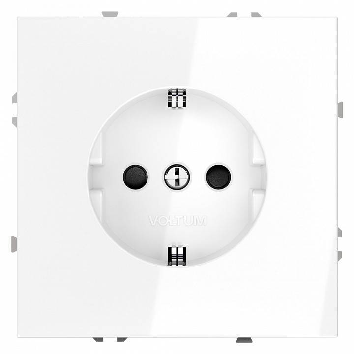 Розетка с заземлением и со шторкой, без рамки Voltum S70 VLS040201