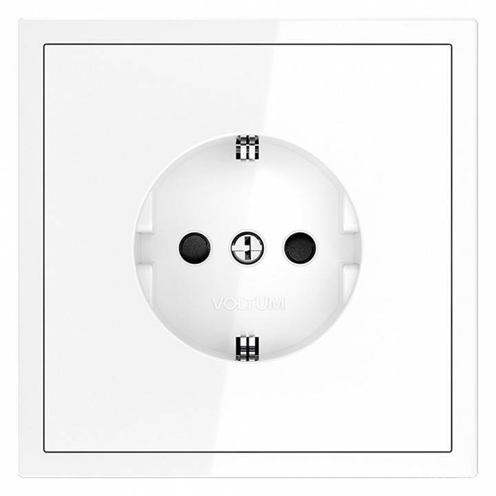 Розетка с заземлением и со шторкой, без рамки Voltum S70 VLS040201