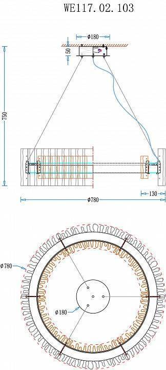 Подвесной светильник Wertmark Patricia WE117.02.103