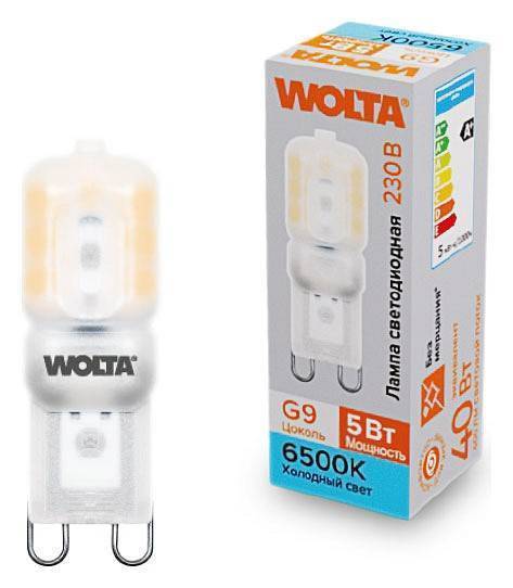 Лампа светодиодная Wolta  G9 5Вт 6500K WSTD-JCD-5W6KG9-P