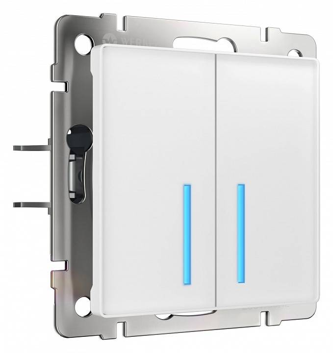 Выключатель сенсорный 2-клавишный Werkel Wi-Fi с подсветкой белый W4520601