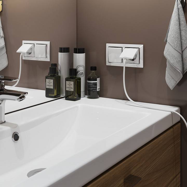 Розетка с заземлением, шторками и крышкой Werkel белый W1171201