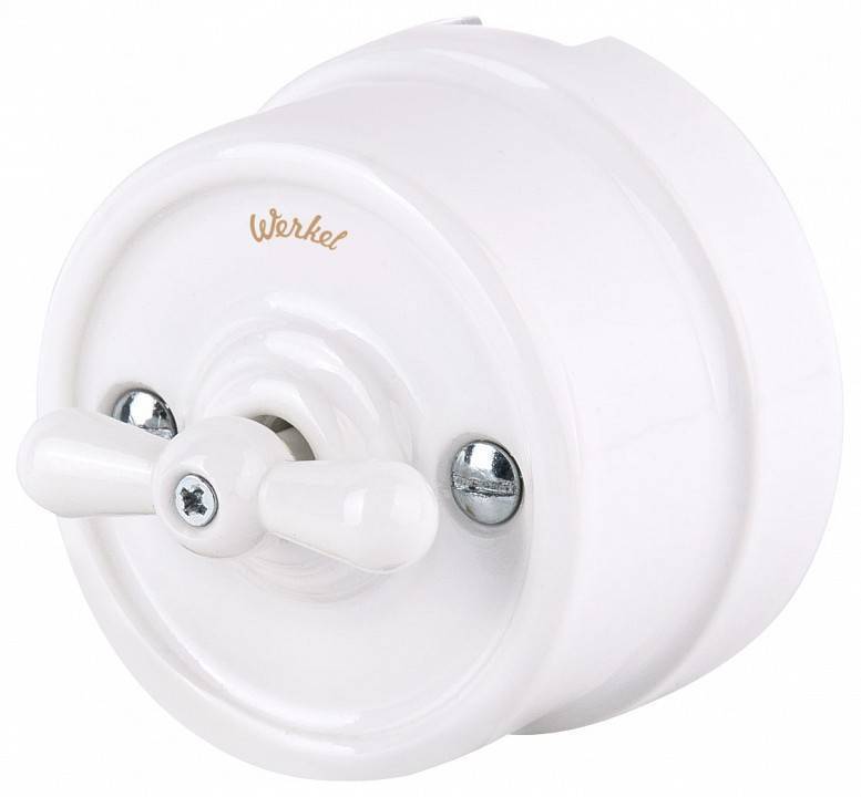Выключатель двухклавишный Werkel Ретро (белый) W5620001