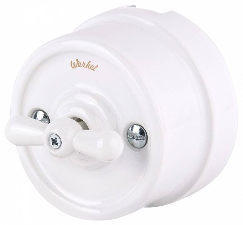 Выключатель одноклавишный Werkel белый Ретро W5612001