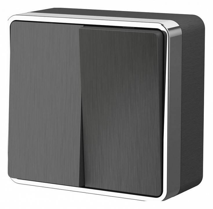 Выключатель двухклавишный Werkel Gallant (графит рифленый) W5020004 Gallant (графит рифленый)