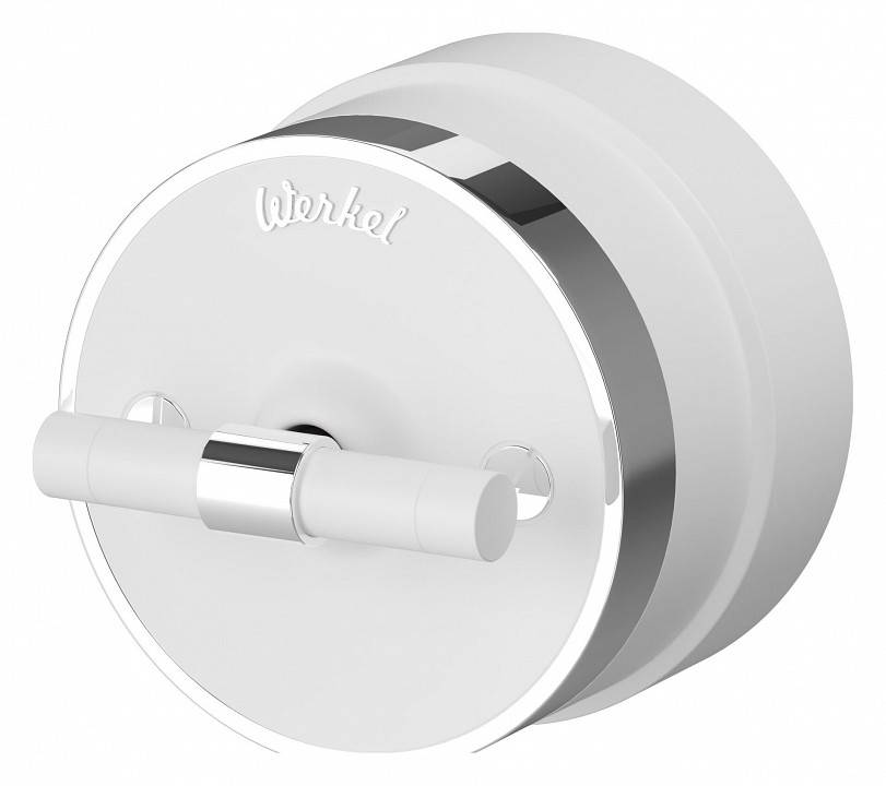 Выключатель одноклавишный с корпусом Werkel Vintage белый, хром W5812050