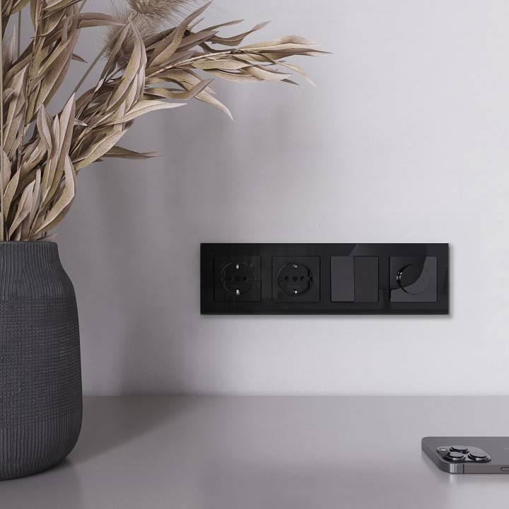 Диммер без рамки Werkel Черный акрил W1142048