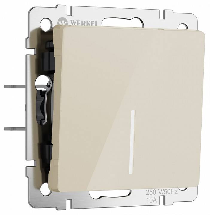 Выключатель одноклавишный с подсветкой без рамки Werkel Айвори акрил W1110143
