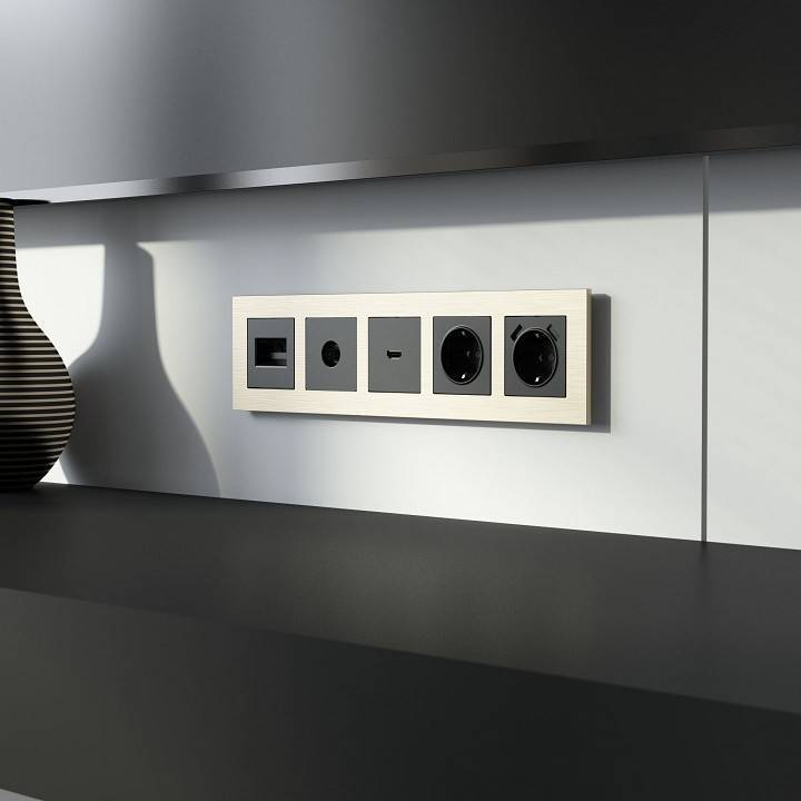 Рамка на 5 постов Werkel AluMax шампань W0053511