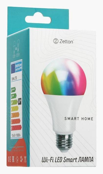 Умная светодиодная лампа Zetton Smart Wi-Fi Bulb E27 15 Вт 6500 K ZTSHLBRGBE271RU